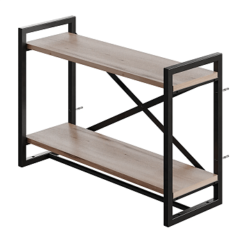 Полка навесная GUTTA 470х690х250 (2 полки) черный/эвок